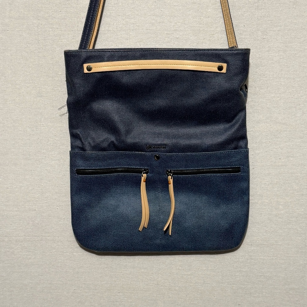 Sherpani Navy and Tan Crossbody Bag